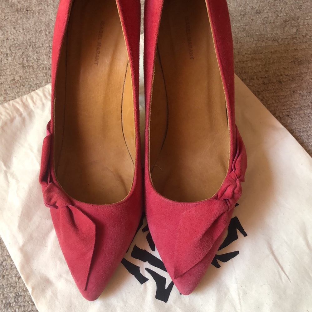 Isabel Marant Framboise Pink Suede Poppy Heels 39 - Picture 4 of 6